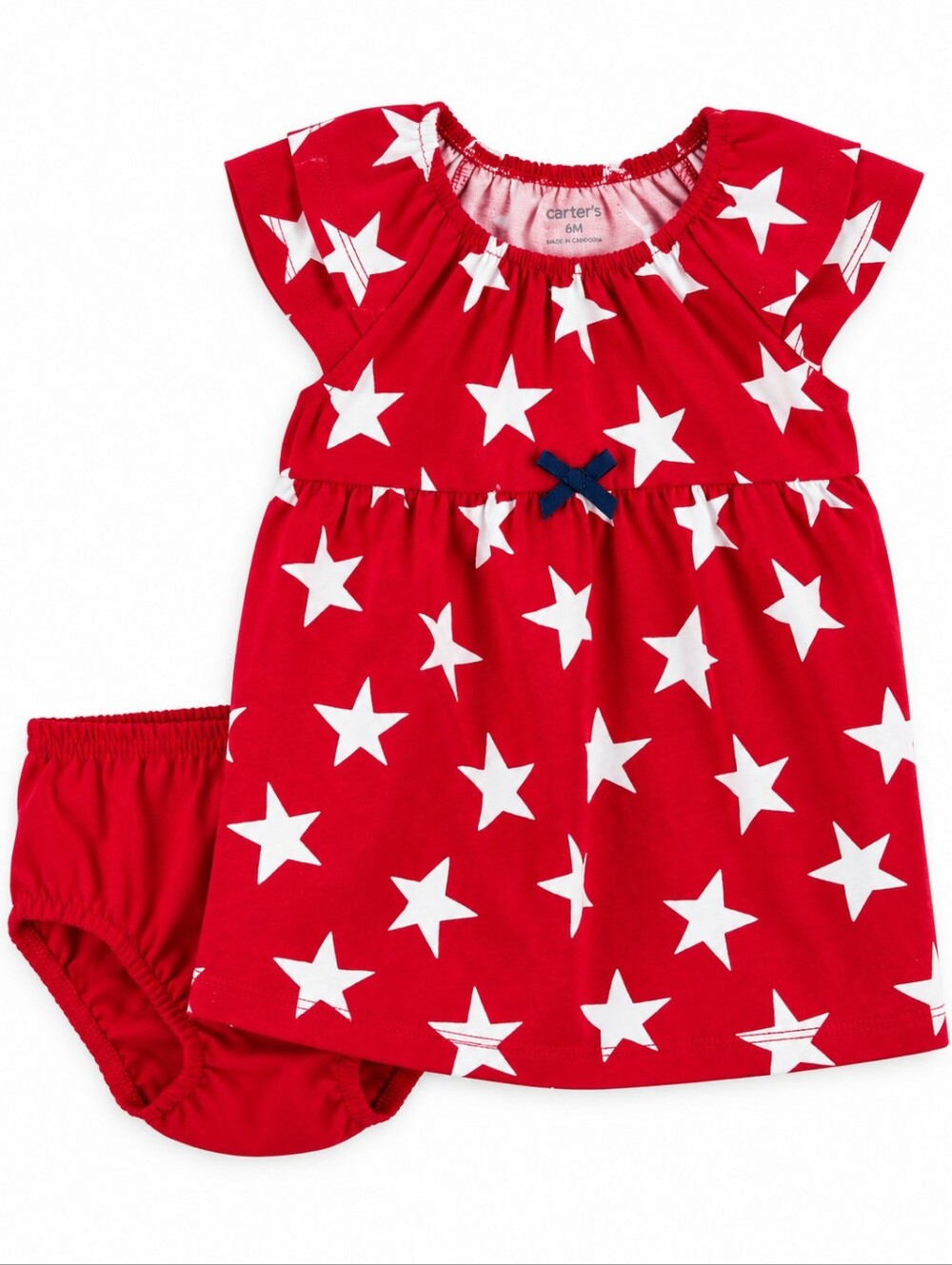 Carter's Child Baby Girl Patriotic Dress, 2-Piece 0-3 Months Red White Blue
